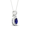 Thumbnail Image 2 of Blue & White Lab-Created Sapphire Necklace 10K White Gold 18&quot;