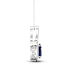 Thumbnail Image 3 of Blue & White Lab-Created Sapphire Necklace 10K White Gold 18&quot;