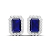 Thumbnail Image 2 of Blue & White Lab-Created Sapphire Stud Earrings 10K White Gold