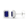 Thumbnail Image 3 of Blue & White Lab-Created Sapphire Stud Earrings 10K White Gold