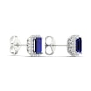 Thumbnail Image 4 of Blue & White Lab-Created Sapphire Stud Earrings 10K White Gold