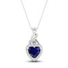 Thumbnail Image 0 of Blue & White Lab-Created Sapphire Necklace Sterling Silver