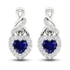 Thumbnail Image 1 of Blue & White Lab-Created Sapphire Drop Earrings Sterling Silver