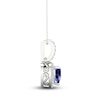 Thumbnail Image 3 of Natural Blue Sapphire Pendant Necklace 1/15 ct tw Diamonds 14K White Gold