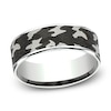 Thumbnail Image 1 of Camo Wedding Band 14K White Gold/Tantalum 7.5mm