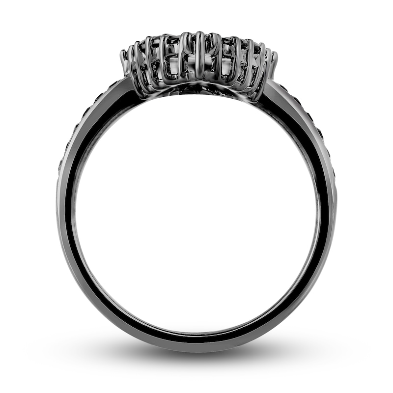 Main Image 2 of Black Diamond Ring 2 ct tw Round 14K White Gold