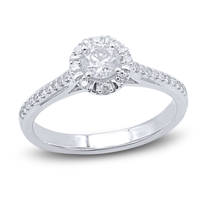 Main Image 1 of Diamond Engagement Ring 1/2 ct tw Round 14K White Gold