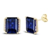 Thumbnail Image 3 of Blue Lab-Created Sapphire Ring, Earring & Necklace Set 1/5 ct tw Diamonds 10K Yellow Gold