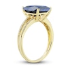 Thumbnail Image 6 of Blue Lab-Created Sapphire Ring, Earring & Necklace Set 1/5 ct tw Diamonds 10K Yellow Gold