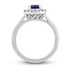 Thumbnail Image 1 of Natural Blue Sapphire Ring 1/5 ct tw Diamonds 14K White Gold