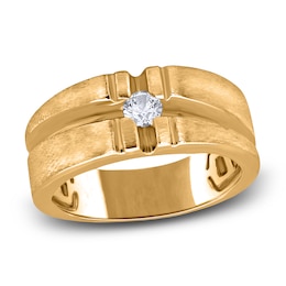 Men's Diamond Anniversary Ring 1/5 ct tw Round 14K Yellow Gold