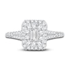 Thumbnail Image 2 of Diamond Double Halo Engagement Ring 1 ct tw Emerald/Round 14K White Gold