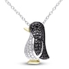 Thumbnail Image 0 of Black Diamond Penguin Necklace Diamond Accents Sterling Silver 18"