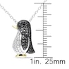 Thumbnail Image 2 of Black Diamond Penguin Necklace Diamond Accents Sterling Silver 18"
