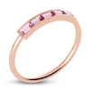 Thumbnail Image 1 of Juliette Maison Natural Pink Tourmaline Baguette Bar Ring 10K Rose Gold