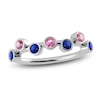 Thumbnail Image 0 of Juliette Maison Natural Pink Tourmaline & Natural Blue Sapphire Ring 10K White Gold
