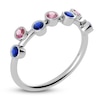 Thumbnail Image 1 of Juliette Maison Natural Pink Tourmaline & Natural Blue Sapphire Ring 10K White Gold