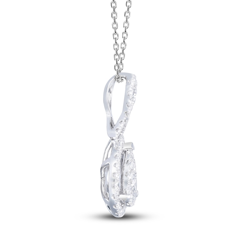 Main Image 3 of Diamond Necklace 1 ct tw Round 14K White Gold 18&quot;