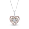 Thumbnail Image 1 of Diamond Pendant Necklace 1/2 ct tw Round 14K Tri-Tone Gold 18&quot;