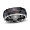 Thumbnail Image 0 of Men's Wood Inlay Wedding Band Black Zirconium 8.0mm