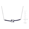 Thumbnail Image 4 of Y-Knot Natural Blue Sapphire Necklace 1/20 ct tw Diamonds 14K White Gold 17&quot;