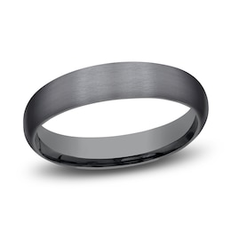 Men's Satin Wedding Band Dark Tantalum 4.0mm