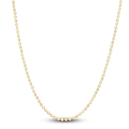 Beaded Chain Necklace 14K Yellow Gold 18&quot; 2.0mm