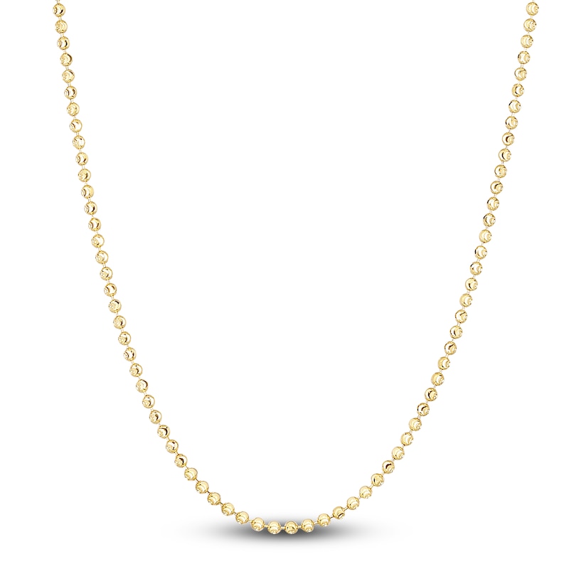 Main Image 1 of Beaded Chain Necklace 14K Yellow Gold 18&quot; 2.0mm