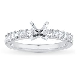 Diamond Engagement Ring Setting 1/2 ct tw Princess 14K White Gold