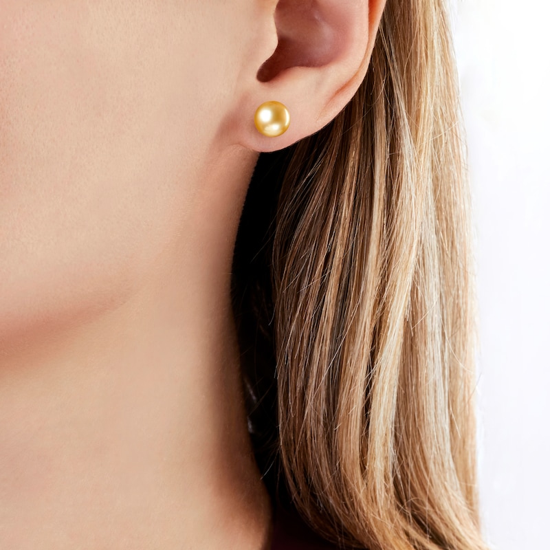 Main Image 4 of Yoko London Golden South Sea Cultured Pearl Stud Earrings 18K Yellow Gold