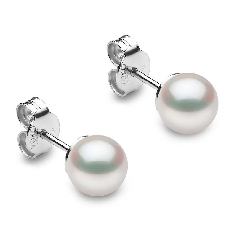 Main Image 1 of Yoko London Akoya Cultured Pearl Stud Earrings 18K White Gold