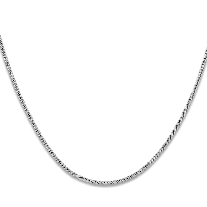 High-Polish Curb Chain Necklace Platinum 18" 3.5mm