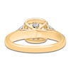 Thumbnail Image 3 of Princess & Round-Cut Diamond Halo Ring 1-1/5 ct tw 14K Yellow Gold