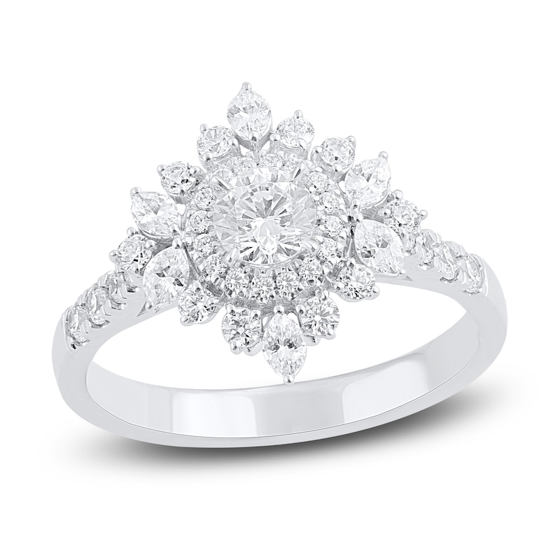 Marquise & Round-Cut Diamond Ring 1 ct tw 14K White Gold | Jared