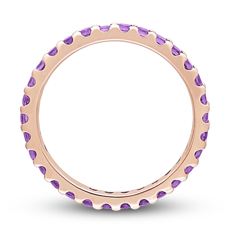 Main Image 3 of Natural Amethyst Eternity Band 14K Rose Gold