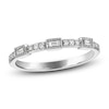 Thumbnail Image 1 of Round & Baguette-Cut Diamond Stackable Anniversary Band 1/8 ct tw 14K White Gold