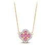 Thumbnail Image 1 of Kallati Natural Pink Sapphire & Diamond Necklace 1/10 ct tw 14K Yellow Gold 18&quot;