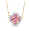 Thumbnail Image 2 of Kallati Natural Pink Sapphire & Diamond Necklace 1/10 ct tw 14K Yellow Gold 18&quot;