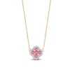 Thumbnail Image 3 of Kallati Natural Pink Sapphire & Diamond Necklace 1/10 ct tw 14K Yellow Gold 18&quot;