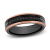 Thumbnail Image 1 of Men's Black Diamond Wedding Band 1/6 ct tw Black & Rose Ion-Plated Tungsten Carbide 6mm