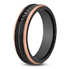 Thumbnail Image 2 of Men's Black Diamond Wedding Band 1/6 ct tw Black & Rose Ion-Plated Tungsten Carbide 6mm