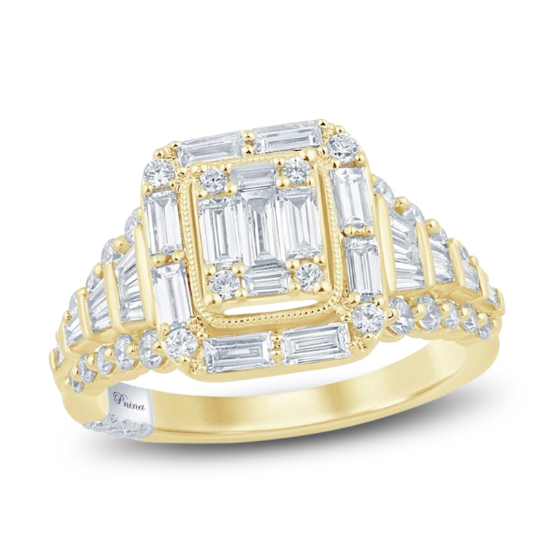 Main Image 1 of Pnina Tornai Diamond Baguette & Round-Cut Multi-Stone Engagement Ring 1-3/8 ct tw 14K Yellow Gold