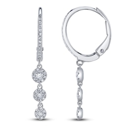 Shy Creation Diamond Drop Earrings 1/4 ct tw 14K White Gold SC55002820V6