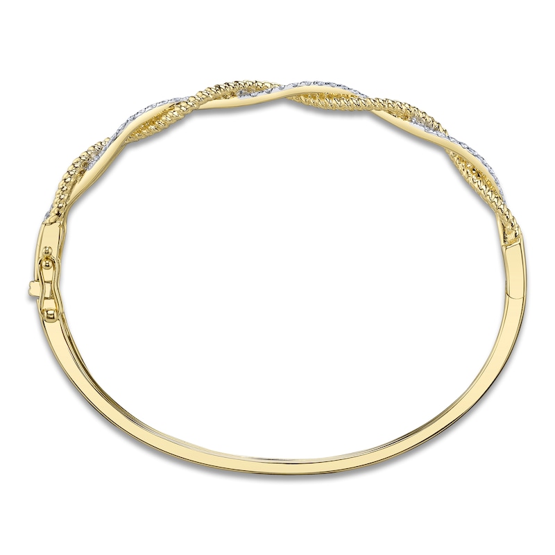 Main Image 3 of Shy Creation Diamond Rope Twist Bangle Bracelet 1/2 ct tw 14K Yellow Gold SC55025550RDZS