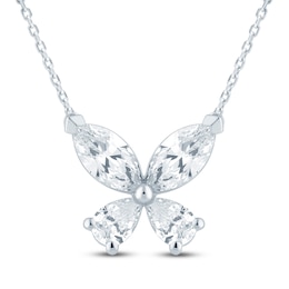 Pnina Tornai Pear-Shaped & Marquise Lab-Created Diamond Butterfly Necklace 2 ct tw 14K White Gold 18&quot;