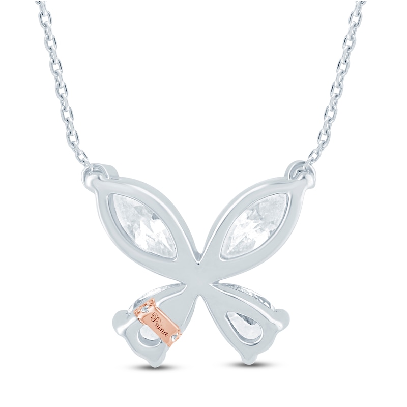 Main Image 3 of Pnina Tornai Pear-Shaped & Marquise Lab-Created Diamond Butterfly Necklace 2 ct tw 14K White Gold 18&quot;