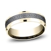 Thumbnail Image 1 of Men's Ottoman Pattern Comfort-Fit Wedding Band 7mm 14K Yellow Gold & Matte Dark Gray Tantalum