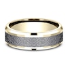 Thumbnail Image 3 of Men's Ottoman Pattern Comfort-Fit Wedding Band 7mm 14K Yellow Gold & Matte Dark Gray Tantalum