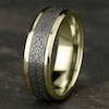 Thumbnail Image 4 of Men's Ottoman Pattern Comfort-Fit Wedding Band 7mm 14K Yellow Gold & Matte Dark Gray Tantalum