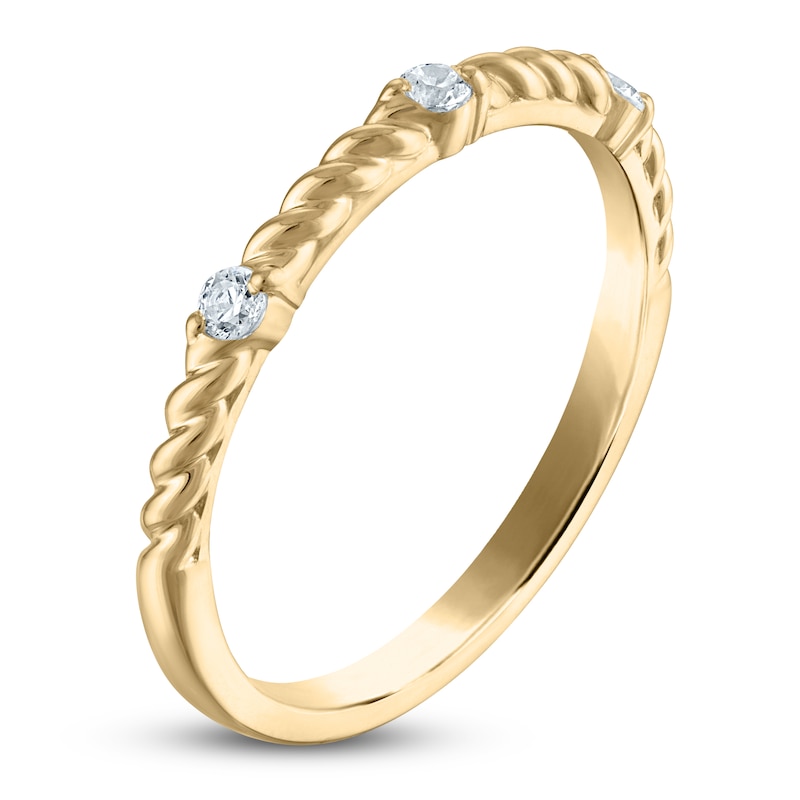 Diamond Station Anniversary Ring 1/10 ct tw 14K Yellow Gold